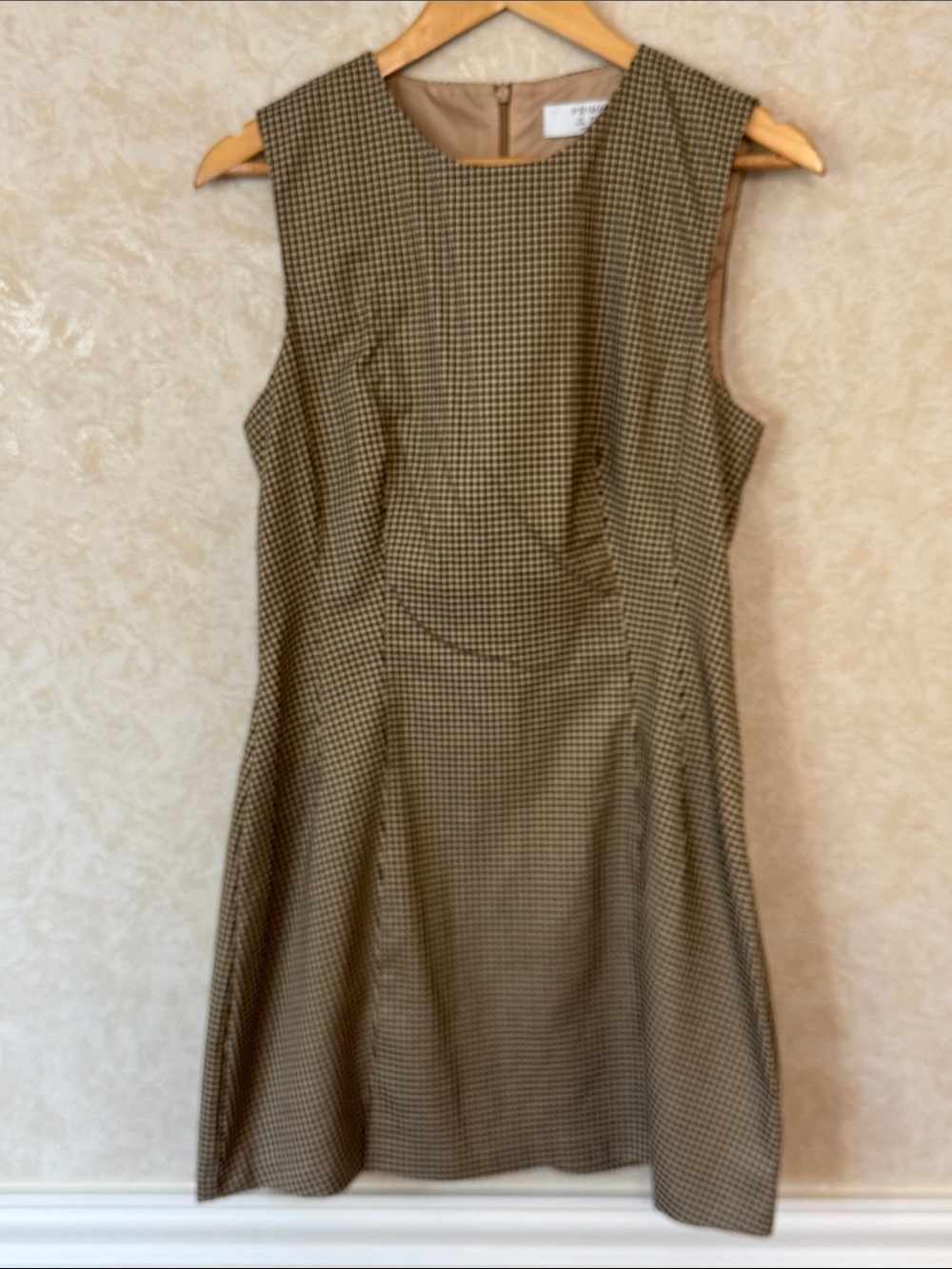 Primark Sleeveless Plaid Shift Dress in Brown and Black